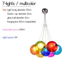 Axyaa Glass Bubble Chandelier Pendant Lamp, Colorful Suspension Hanging Light