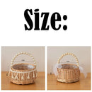 Axyaa Hand-Woven Rattan Flower Girl Basket with Handle for Wedding Flower Arrangement