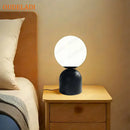 Axyaa Black Iron Glass Ball Table Lamps Nordic Bedroom Lighting
