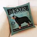 Axyaa Linen Pillowcase for Car Sofa Cushion Cover 45*45cm - Retro Dog Design