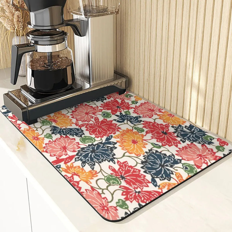 Axyaa Diatomite Kitchen Mat with Fujiyama Print