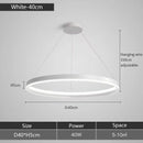 Axyaa Black Circle LED Chandelier Dimmable Pendant Light for Modern Home Decor