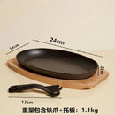 Axyaa Cast Iron Skillet Set with Tray and Spatula, Kitchen Essential for Grilled Fish