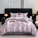 Axyaa High-Count Silky AB Jacquard European Four-Piece Bed Sheet