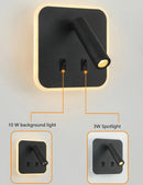 Axyaa Multifunctional LED Wall Sconce with USB Ports & Switch