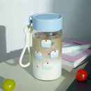 Axyaa Glass Water Bottle With Lid Scales, 430ml Portable Tumbler