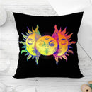 Axyaa Mandala Sun Moon Pillowcase: Bohemian Sofa Cushion Cover