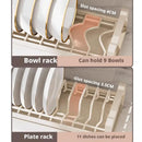 Axyaa Stainless Steel Dish Storage Rack Drawer Organizer