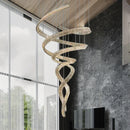 Axyaa Crystal Chandelier Stair Pendant Lamp Living Room Interior Lighting