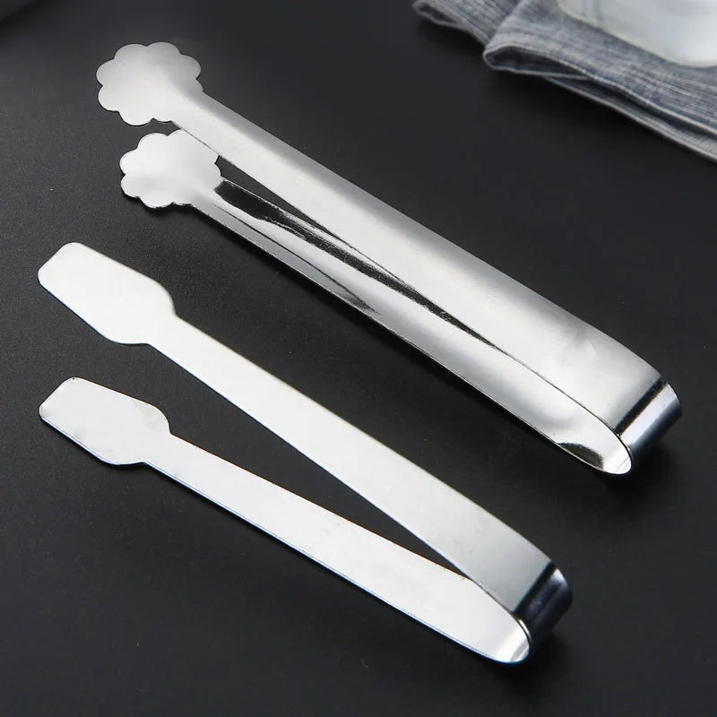 Axyaa Stainless Steel Food Tongs - Kitchen Cooking Utensil Twrer Clamp Silver Tweezer