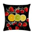 Axyaa Strawberry Kiwi Pattern Linen Pillowcase 45X45CM