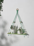 Pink/Green Wooden Shelf Wall Decor by Axyaa: Nordic Style Floating Display Stand