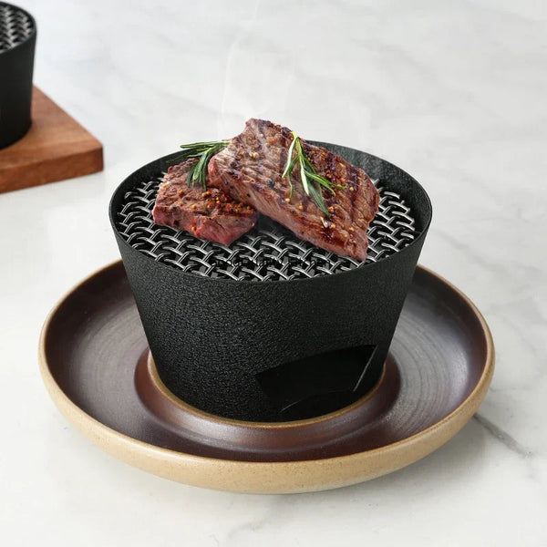 Axya Japanese Cast Iron Steak Plate with Abalone Stove