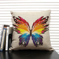Axyaa Butterfly Linen Cushion Cover - Home Decor Pillowcase for All Seasons
