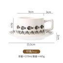 Axyaa Ceramic Coffee Cup & Saucer Set for Lattes and Afternoon Tea