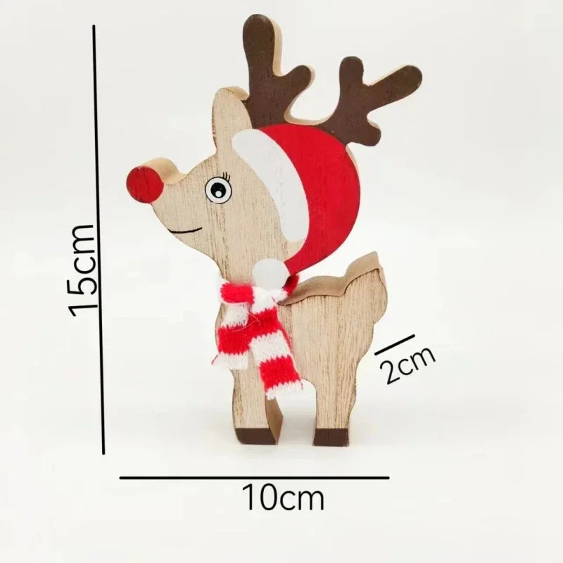 Axyaa Christmas Wooden Deerlet Ornaments Holiday Decor Craft Gift