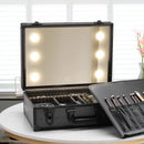 Axyaa Lighted Makeup Case with LED Mirror & Adjustable Divider - Waterproof Organizer