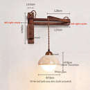 Axyaa Wood Stone LED Wall Lamp with Pull Switch, Stretching and Folding for Home Lighting