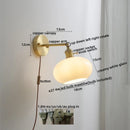 Axyaa Copper Glass LED Wall Lamps Pull Chain Switch Modern Stair Light Fixtures