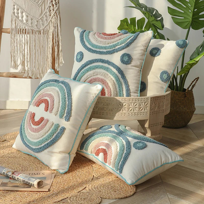 Nordic Style Cotton Canvas Pillowcase Set for Home Decor by Axyaa