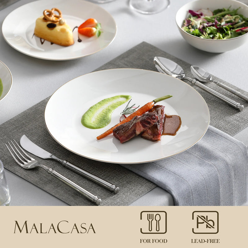 Axya JERA 32-Piece White Porcelain Tableware Set for 8