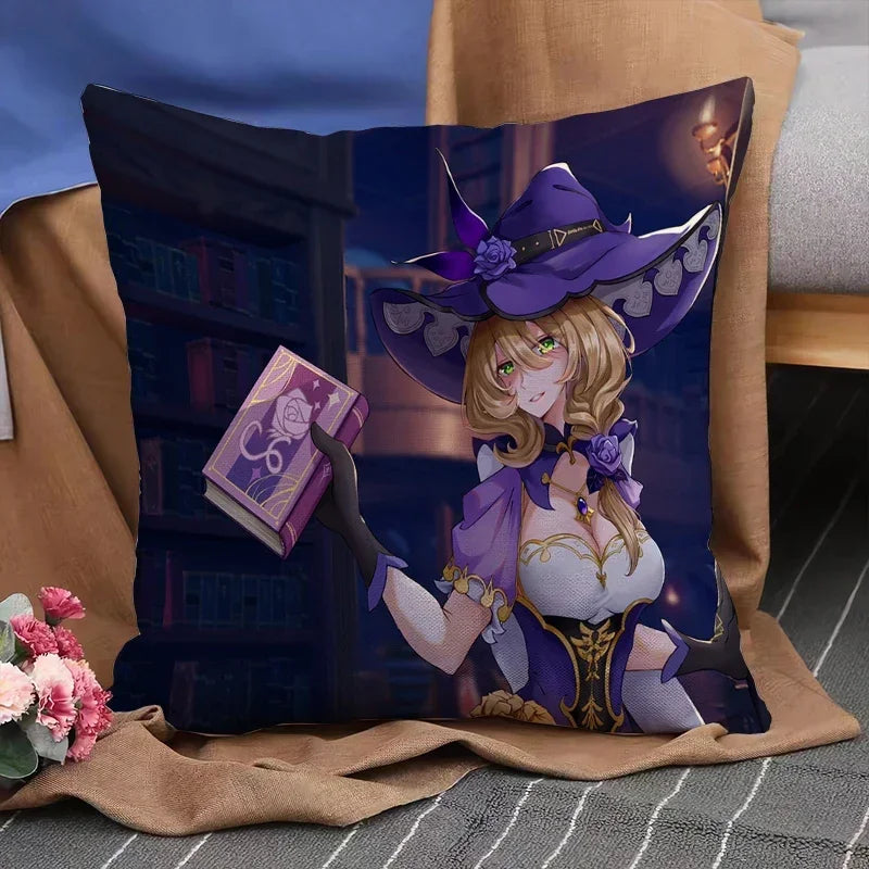 Genshin Impact Anime Pillowcase Cushion Cover 45x45 for Sofa - Axyaa