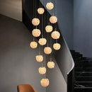 Axyaa Crystal Chandelier Stair Pendant Lighting Modern Home Décor Living Room Lights