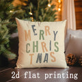 Axyaa Merry Christmas Patterned Pillowcase for Sofa, Bedroom, Car - Rectangular Back Cushion