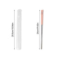 Axyaa Stainless Steel Non Slip Chopsticks - Portable & Cute Sushi Stick