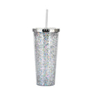 Axyaa Glitter Double Layer Sippy Cup, Large Capacity Reusable Coffee Milk Tea Cup