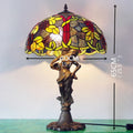 Axyaa Tiffany Glass Table Lamp: LED Retro Desk Light for Home Decor