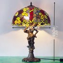 Axyaa Tiffany Glass Table Lamp: LED Retro Desk Light for Home Decor