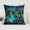 Axyaa Peacock Feathers Cushion Cover Set for Bed and Sofa