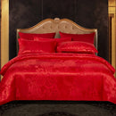 Axyaa Luxury Jacquard Bedding Set - European Style Satin Duvet Cover for Double Bed