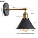 Axyaa Gold Industrial Wall Lamp with Pull Chain Switch and LED Lighting
