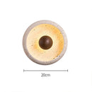 Axyaa Circular Peach Wood Natural Stone LED Wall Lights