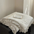 Axyaa French Floral Print Lace Summer Quilt - Knitted Cotton, Cool & Airy