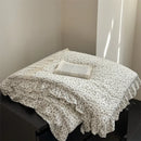 Axyaa French Floral Print Lace Summer Quilt - Knitted Cotton, Cool & Airy