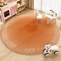Axyaa Gradient Color Plush Round Carpet - Pink Soft Fluffy Bedroom Rug
