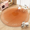 Axyaa Gradient Color Plush Round Carpet - Pink Soft Fluffy Bedroom Rug