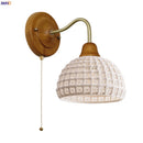 Axyaa White Ceramic LED Wall Lamps - Vintage Japanese Style - Copper Finish