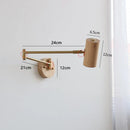 Axyaa Modern Wood and Iron Swing Sconce Light Spot Bulb with Pull Switch