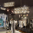 Axyaa Art Crystal Beads Chandelier: Luxury LED Pendant Lighting Fixture.