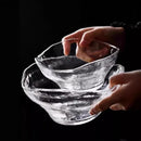 Axyaa Irregular Hammer Glass Salad Bowl Fruit Dessert Noodle Molecular Cuisine Tableware