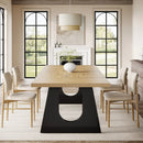 Axyaa Rustic Wood Dining Table, Seats 6-8, 70.9-Inch Rectangular, Black Legs
