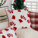 Axyaa Christmas Red Cotton Tufted Pillowcase - Festive Holiday Decor for Living Room