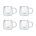 Axyaa Double-Walled Glass Coffee Cups Set for Christmas Gathering