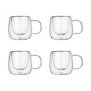 Axyaa Double-Walled Glass Coffee Cups Set for Christmas Gathering