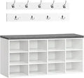 Axyaa Shoe Storage Bench with Cushion, 12-Cubby Organizer, 39.4L Capacity