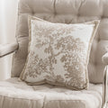 Axyaa French Cream Jacquard Sofa Cushion Cover 45X45 - Luxury Square Pillowcase